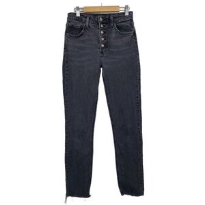 DENIM FORUM The Yoko High Rise Slim Jeans, Washed Black, Size 26